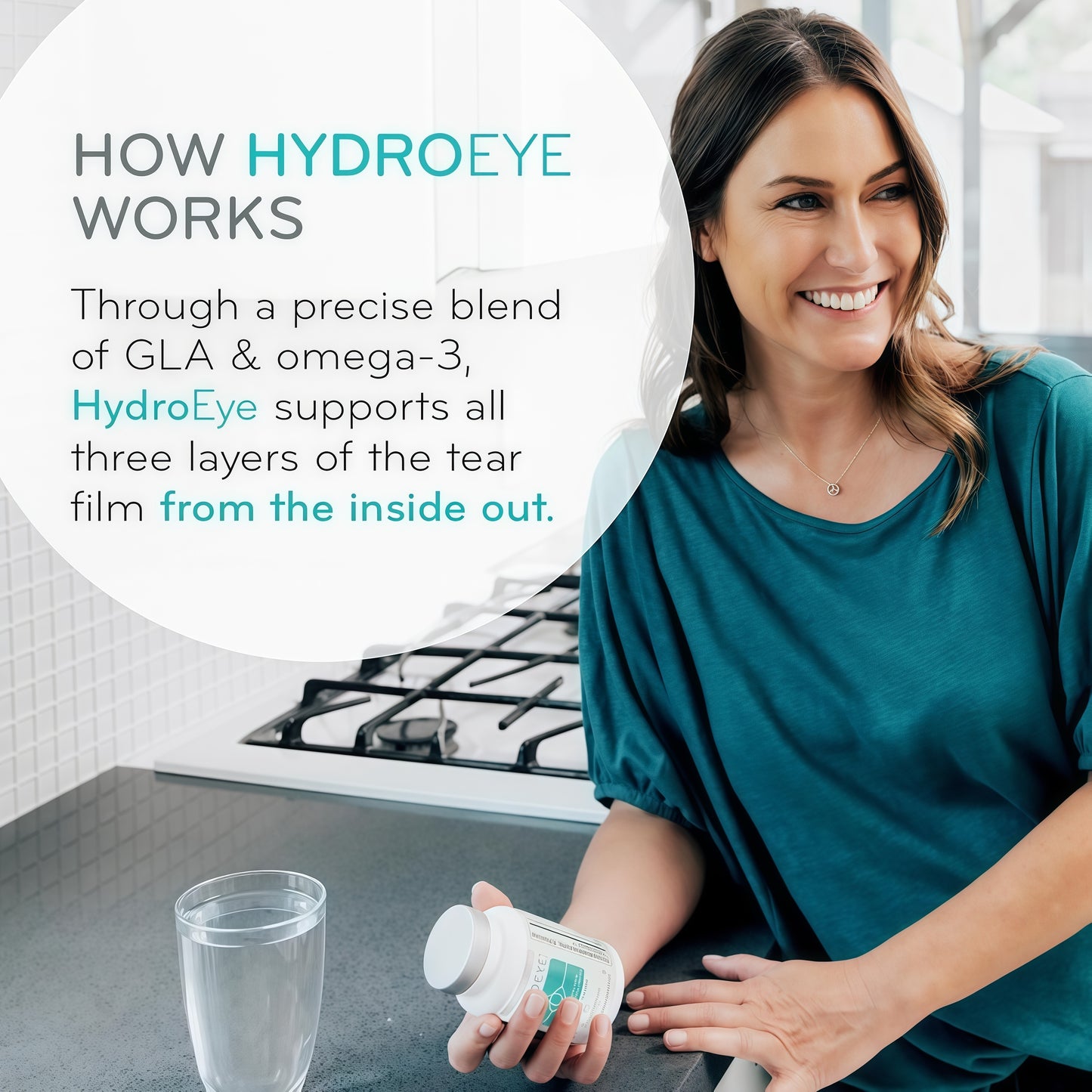 ScienceBased Health HydroEye Dry Eye Supplement – Clinically Tested with GLA & Omega-3 – Supports a Healthy Tear Film for Lasting Eye Comfort – 120 Softgels