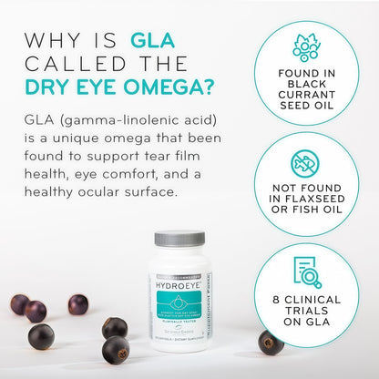 ScienceBased Health HydroEye Dry Eye Supplement – Clinically Tested with GLA & Omega-3 – Supports a Healthy Tear Film for Lasting Eye Comfort – 120 Softgels