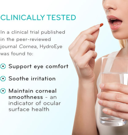 ScienceBased Health HydroEye Dry Eye Supplement – Clinically Tested with GLA & Omega-3 – Supports a Healthy Tear Film for Lasting Eye Comfort – 120 Softgels